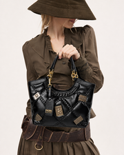 Vintage Badge Quilted Tote