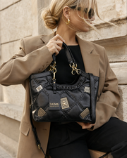 Vintage Badge Quilted Tote