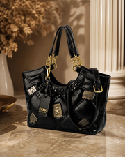 Vintage Badge Quilted Tote