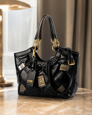Vintage Badge Quilted Tote