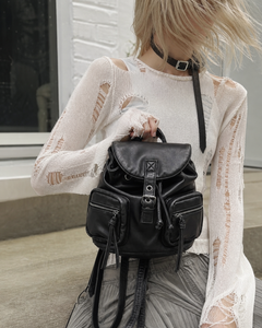 Gothic Multi-Pocket Bucket Backpack