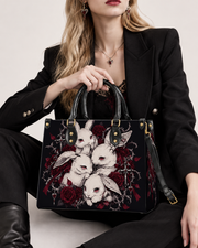 Crimson Lapin Leather Handbag