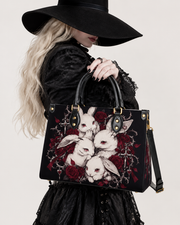 Crimson Lapin Leather Handbag