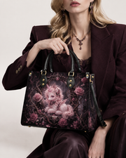 Slumbering Rose Unicorn Leather Handbag