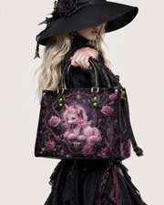 Slumbering Rose Unicorn Leather Handbag