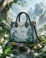 Violet Moon Bunnies Leather Handbag
