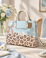 Aqua Spots Leather Handbag