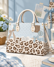 Aqua Spots Leather Handbag