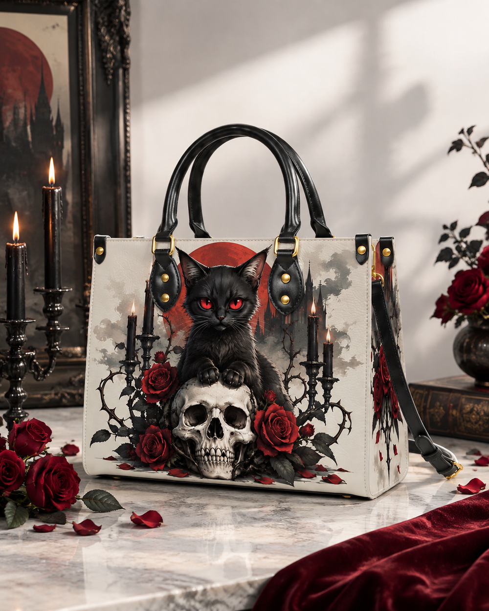 Cat Ritual Leather Handbag
