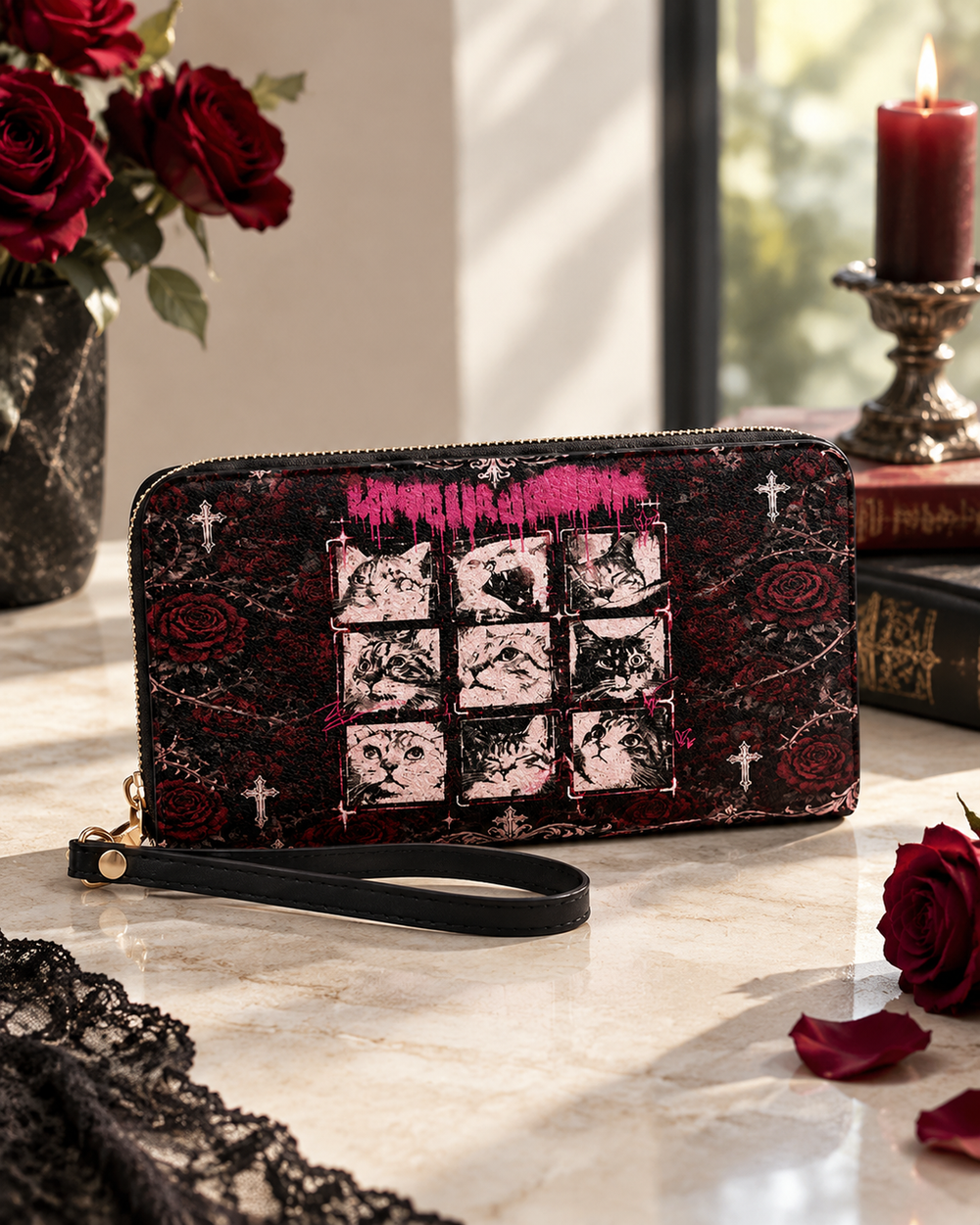 CatVow Long Zip Wallet