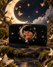Moon Fox Long Zip Wallet
