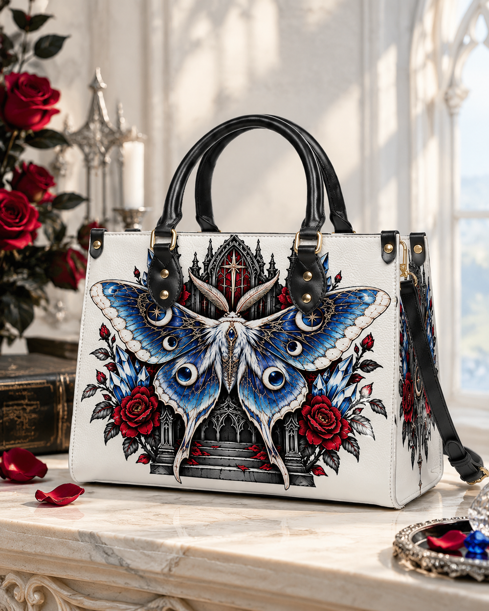Moth Ritual Leather Handbag