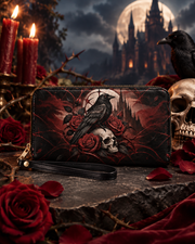 Raven's Bone Long Zip Wallet