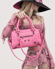 Chic Pink Moto Crossbody