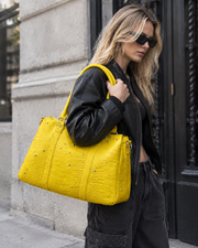 Yellow Croc Rivet Duffle Bag