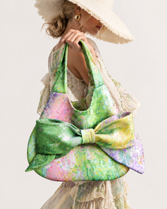 Floral Bow Hobo Tote Bag
