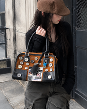Button Patchwork Handbag