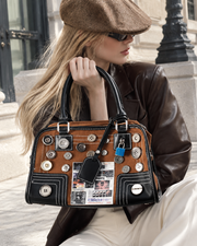 Button Patchwork Handbag