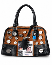 Button Patchwork Handbag