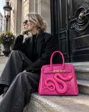 Hot Pink Python Dream Satchel