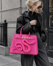 Hot Pink Python Dream Satchel