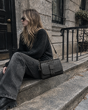 Midnight Skull Spike Satchel