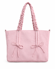 Blush Ruched Bow Tote