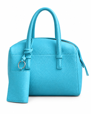 Turquoise Pebble Boston Bag