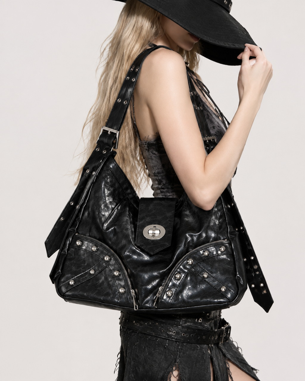 Retro Gothic Motorcycle Rivet Handbag