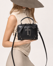Gothic Cross Embellished Box Handbag