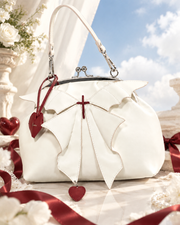Romantic Goth Cream Bat Wing Shoulder Bag