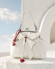 Romantic Goth Cream Bat Wing Shoulder Bag