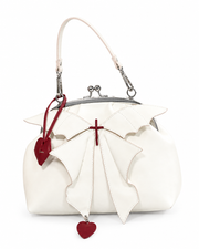Romantic Goth Cream Bat Wing Shoulder Bag
