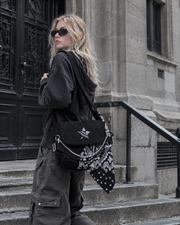 Edgy Street Bandana Star Patch Work Crossbody