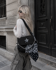 Edgy Street Bandana Star Patch Work Crossbody