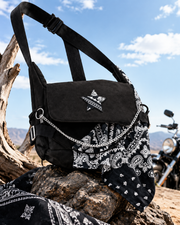 Edgy Street Bandana Star Patch Work Crossbody