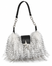 Statement Speckled Fur Star Shoulder Purse
