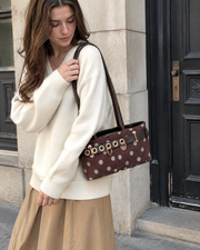 Old Money Style Polka Dot Underarm Tote Bag