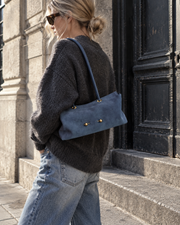 Dusk Blue Suede Orb Tote