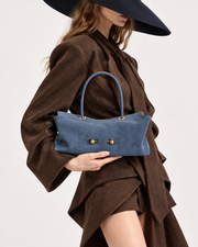 Dusk Blue Suede Orb Tote