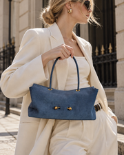 Dusk Blue Suede Orb Tote