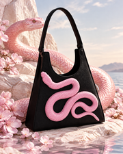 Sculpted Pink Serpent Handbag