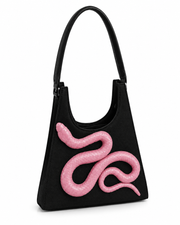 Sculpted Pink Serpent Handbag