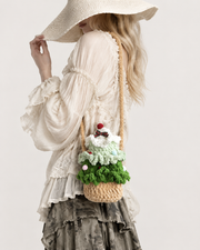 Festive Pom-pom Crochet Christmas Bag
