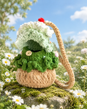 Festive Pom-pom Crochet Christmas Bag