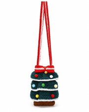 Xmas Bell Bow Handmade Knit Sling Bag