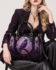 Stained Glass Raven Letter Leather Handbag