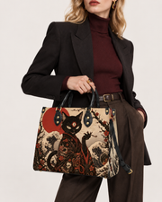 Crimson Bakeneko Leather Handbag
