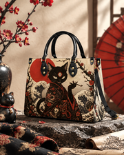 Crimson Bakeneko Leather Handbag
