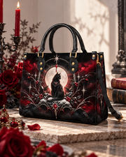Winter Cat Leather Handbag